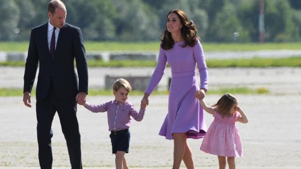William und Kate mit ihren 2 Kindern.