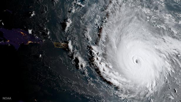 Ein Satellitenbild zeigt die Ausmaße des Hurrikans &quot;Irma&quot;.