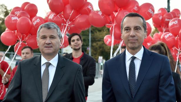 SPÖ-Geschäftsführer Niedermühlbichler und Parteichef Kern