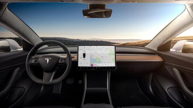 Innenraum des neuen Tesla-3-Modells