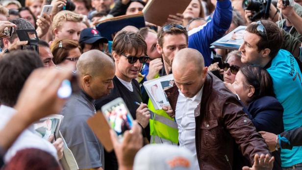 Hollywoodstar Tom Cruise war 2014 bei den Dreharbeiten umringt von Wiener Fans