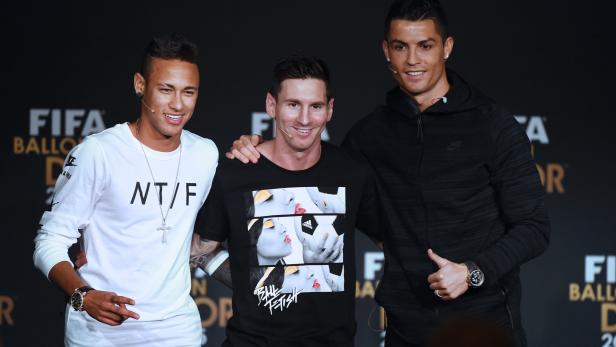 Neymar, Messi und Ronaldo machen den Weltfußballer unter sich aus.