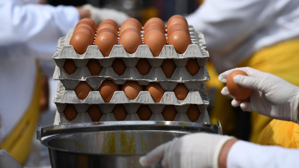 Eier im Lebensmitteleinzelhandel sind sauber