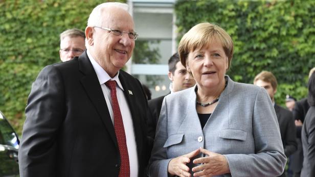 Israels Staatspräsident Reuven Rivlin und Deutschlands Kanzlerin Angela Merkel.