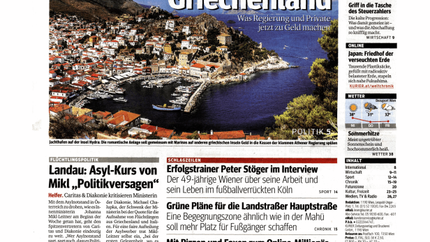 Schlagzeile vom 22.07.2015Ausverkauf in GriechenlandKurier