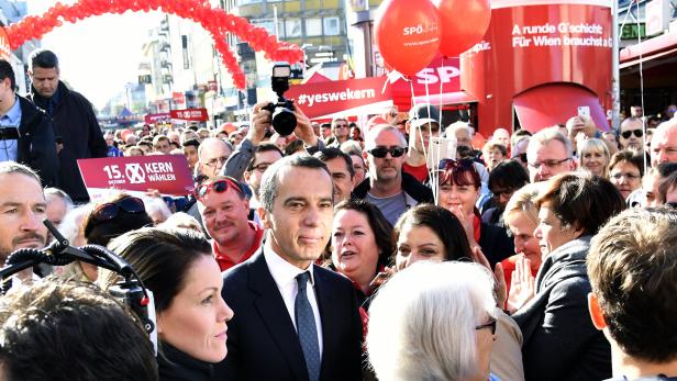 Christian Kern bei der Wahlkampfabschlusskundgebung der SPÖ Wien