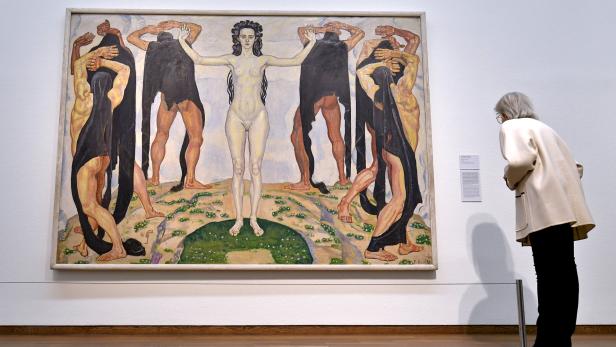 &quot;Die Wahrheit, 1903&quot; in der Ausstellung &quot;Ferdinand Hodler - Wahlverwandtschaften von Klimt bis Schiele&quot; im Leopold Museum in Wien.