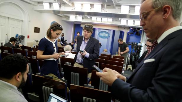 Journalisten im Weißen Haus