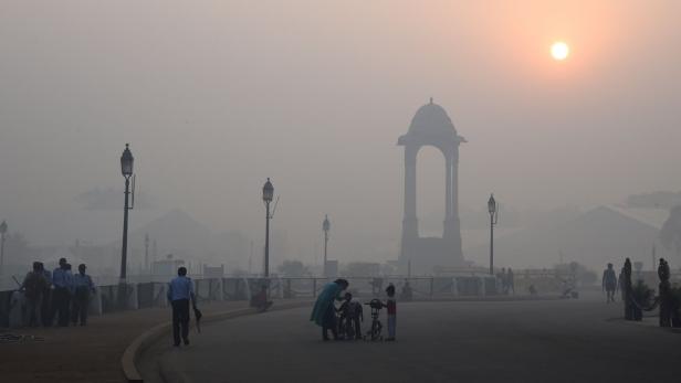 Smog-Glocke über Delhi.