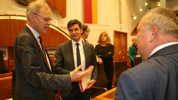 Rainer Münz vom EU-Weisenrat mit den LT-Präsidenten Christian Illedits und Rudolf Strommer