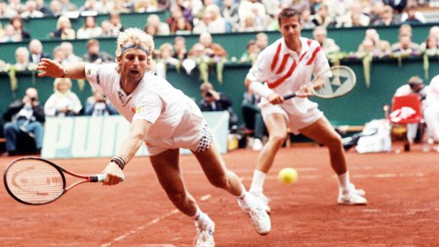Thomas Muster mit Alexander Antonitsch im Davis Cup im Jahr 1990.