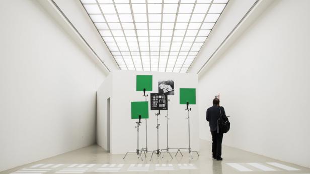 Epa04659190 A visitor walks past the installation &#039;How not to be seen&#039; by German artist Hito Steyerl at the &#039;Digital Conditions&#039; exhibition in the Kuenstlerhaus in Hannover, Germany, 12 March 2015. The show explores how artists can create digital worlds. EPA/Ole Spata