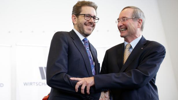 Wirtschaftsminister Harald Mahrer und Wirtschaftskammer-Präsident Christoph Leitl