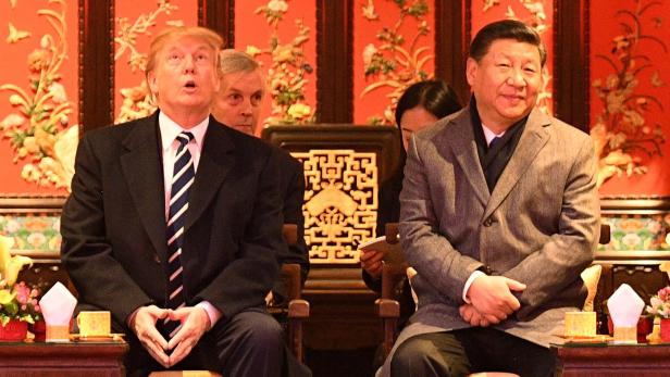 Donald Trump (L), Xi Jinping (R)