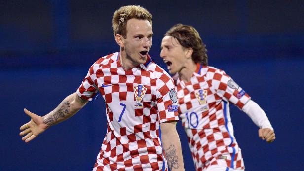 Rakitic (li.) und Modric gelang mit Kroatien die WM-Quali nicht im ersten Anlauf.