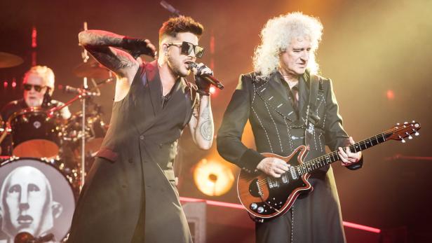Queen anno 2017 (v. li.): Roger Taylor, Adam Lambert, Brian May.