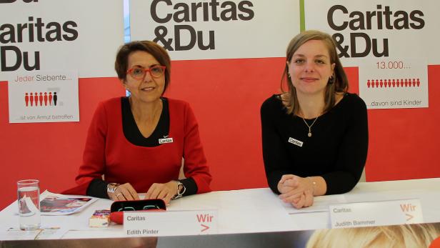 Caritas Direktorin Edith Pinter (li.) und Sozialberaterin Judith Bamm