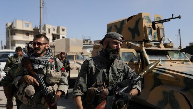 Kämpfer der SDF im befreiten Raqqa.