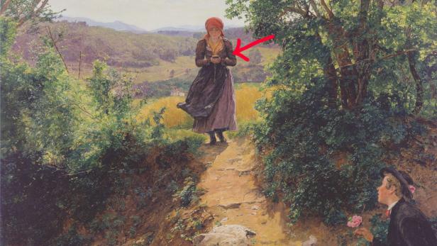 Gemälde von 1860 scheint Frau mit iPhone zu zeigen