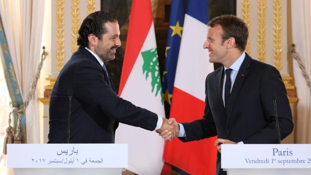 Hariri und Macron trafen sich bereits im September 2017 im Elysee Palast.