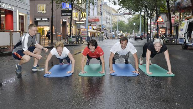 Fit mach mit auf der Wiener Mariahilfer Straße