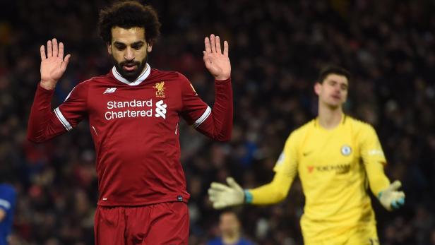 Liverpools Mohamed Salah traf gegen seinen Ex-Klub, hielt seinen Jubel zurück.