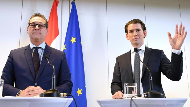FPÖ-Obmann Heinz-Christian Strache und ÖVP-Parteichef Sebastian Kurz