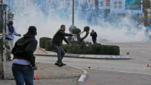 Protest im Westjordanland. Größere Unruhen gab es bisher nicht