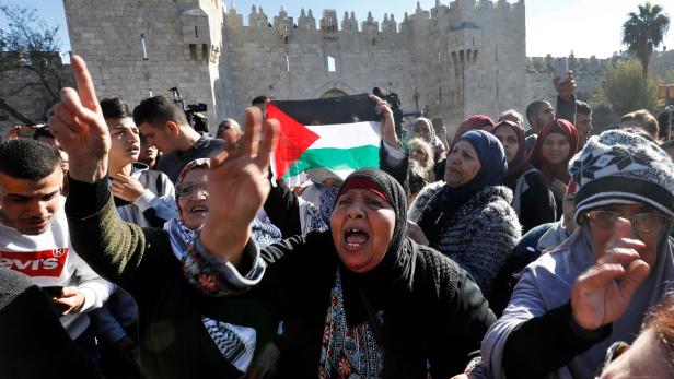 Palästinensische Demonstranten in Jerusalem