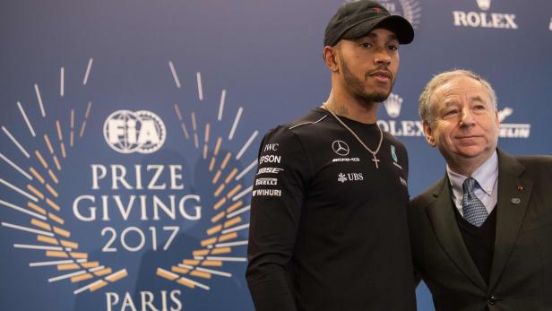 Lewis Hamilton mit wiedergewähltem FIA-Boss Jean Todt