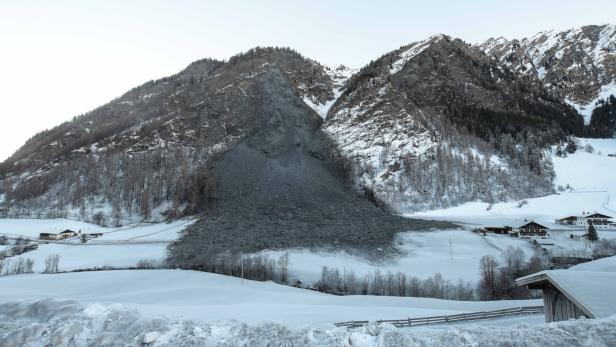 Blick auf den Felssturz bei Vals in Tirol