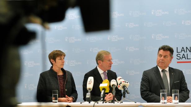 Die Umfragen sehen ÖVP-LH Wilfried Haslauer (M.) als sicheren Sieger