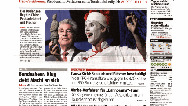 Schlagzeile vom 23.07.201514.000 Kunden zittern um ihre LebensversicherungKurier