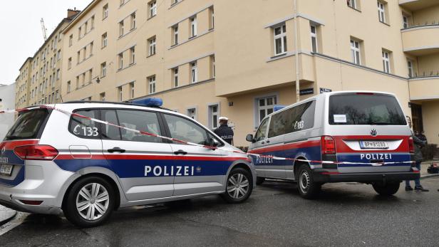 Polizei am Tatort in Wien-Leopoldstadt.