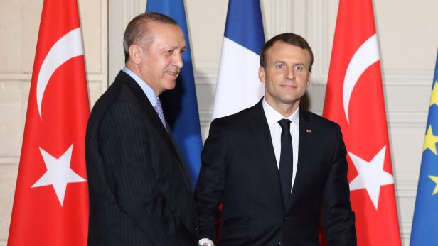 Recep Tayyip Erdogan und Emmanuel Macron bei ihrem Treffen