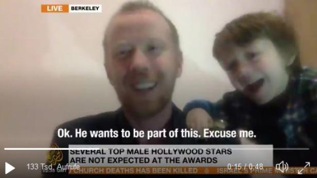 Mit Papa im TV: Bub unterbrach Live-Interview