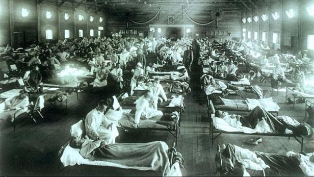 Spanische Grippe, Militärspital in Kansas, USA