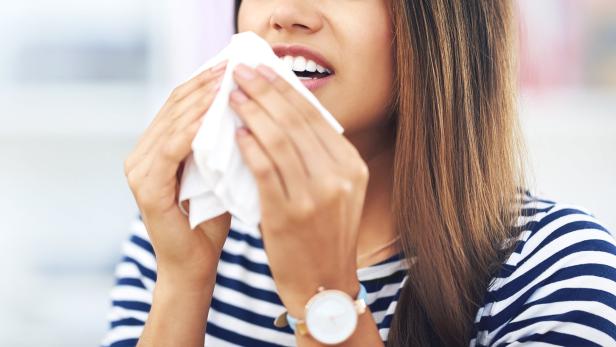 Mediziner raten davon ab, sich Nase und Mund beim Niesen zuzuhalten.
