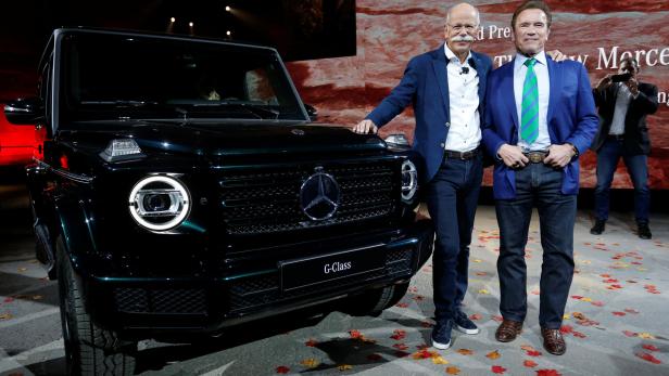 Die neue G-Klasse wurde von Daimler-Chef Dieter Zetsche und Arnold Schwarzenegger gemeinsam vorgestellt.