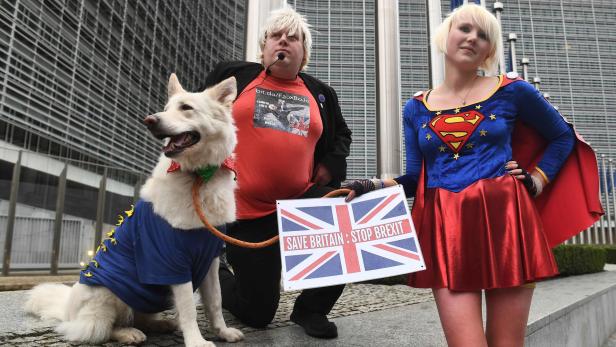 Superkräfte, dringend gesucht: Anti-Brexit-Aktivisten in Brüssel