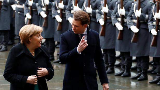 Sebastian Kurz bei Angela Merkel in Berlin