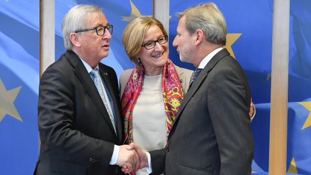 Juncker, Mikl-Leitner und Hahn (v.li.)
