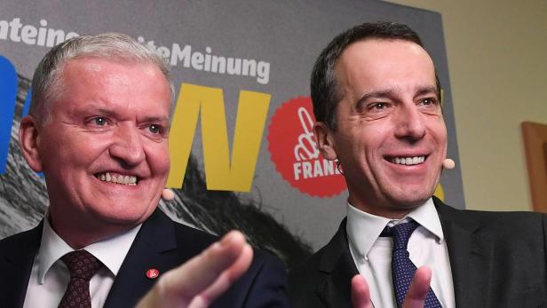 SPÖ-Spitzenkandidat Schnabl und SPÖ-Chef Kern