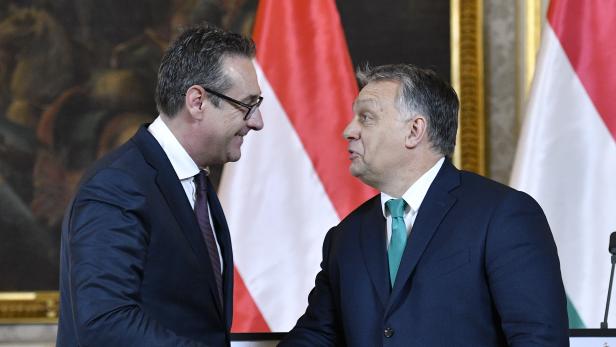 Vizekanzler Strache (l.) und Ungarns Premier Orban