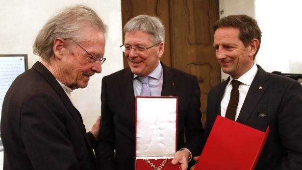 Peter Handke mit Peter Kaiser und Christian Benger