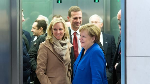 Die GroKo-Verhandler im Lift