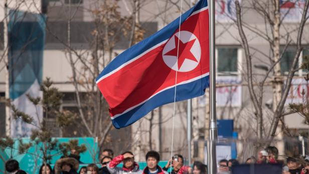 Willkommenszeremonie für Nordkoreas Athleten bei den Olympischen Spielen