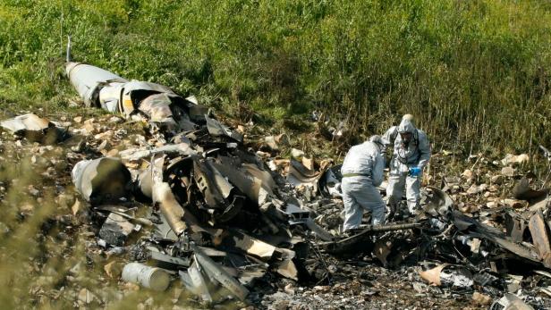 Überreste des F16-Kampfjets