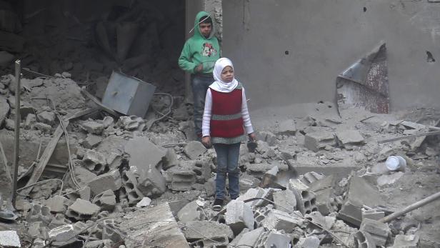 Syrische Kinder in Hamouria