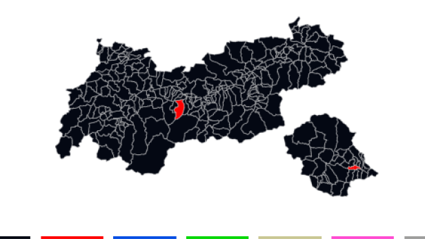Eine schwarze Tirol Karte